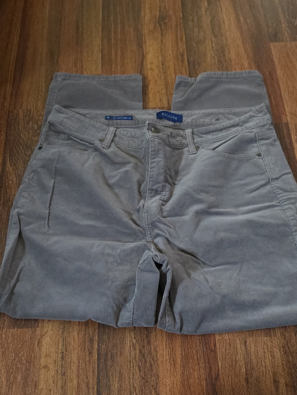 Talbots Women Light Gray Corduroy Trousers